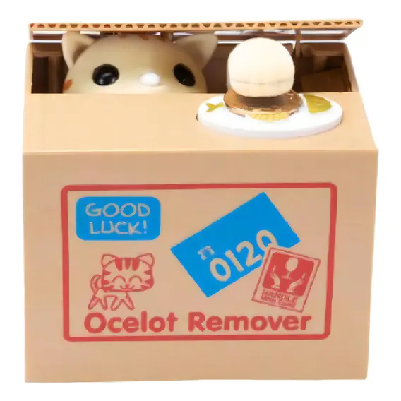 Cofre Cofrinho Gato Gatinho Ladrao Rouba Moedas Foto 1