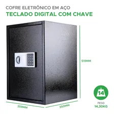 Cofre Digital Eletronico Grande 52cm Senha E Chave Foto mini 4