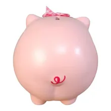 Cofrinho Cofre Porco Laço Pequeno Ceramica Rosa Foto mini 4