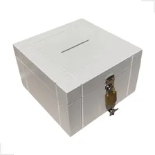 Cofrinho Porta Dinheiro Bau Cofre Caixinha Caixa Cofre Decor Cor Branco Liso Foto  mini 1