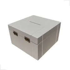 Cofrinho Porta Dinheiro Bau Cofre Caixinha Caixa Cofre Decor Cor Branco Liso Foto mini  3