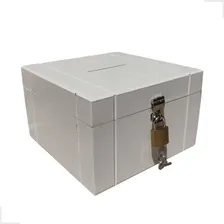 Cofrinho Porta Dinheiro Bau Cofre Caixinha Caixa Cofre Decor Cor Branco Liso Foto mini 4