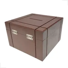 Cofrinho Porta Dinheiro Bau Cofre Caixinha Caixa Cofre Decor Cor Tabaco Liso Foto mini  3