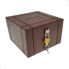 Cofrinho Porta Dinheiro Bau Cofre Caixinha Caixa Cofre Decor Cor Tabaco Liso Foto  mini 1