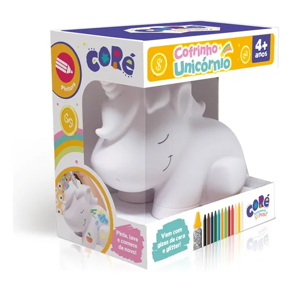 Cofrinho Unicornio Com Giz E Gliter 2605 - Toyster Foto 1