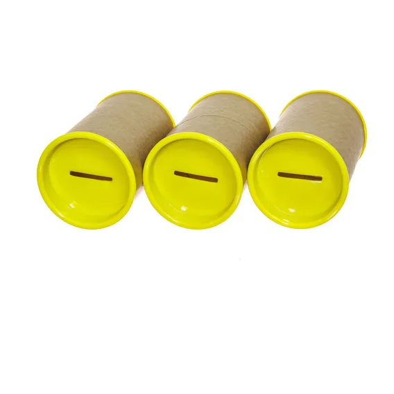 Cofrinhos Papelão 6x9,5cm Para Personalizar - 100 Unidades Cor Amarelo Liso Foto 1