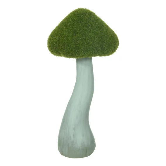 Cogumelo De Resina Decor Verde E Cinza 25cm Foto 1