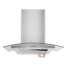 Coifa de Parede 90 cm Inox e Vidro Curvo Residencial Cozinha Depurador Exaustor Agratto Cpv90 Voltagem 127V Foto  mini 1