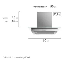 Coifa Depurador Exaustor 60cm Vidro Luz Led 220v Electrolux Foto mini 2