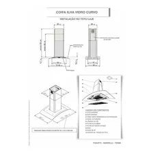 Coifa Ilha 75cm Vidro Curvo Fogatti Inox 110V Foto mini 4