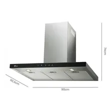 Coifa Parede Fischer Infinity 90cm Vidro Digital Touch 220v Cor Inox/Preto Foto mini 2