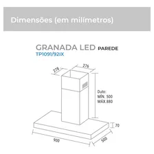 Coifa Suggar Granada Led 90cm Suggar Cor Cinza 220V Foto mini 1