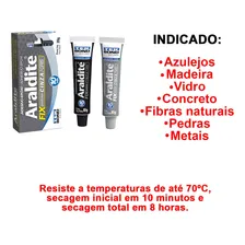 Cola ADESIVO COLA EPOXI ARALDITE FIX PASTOSA CINZA GRIS 20G Tekbond Araldite Fix Cinza 20g de 20g - Cinza Foto mini  2