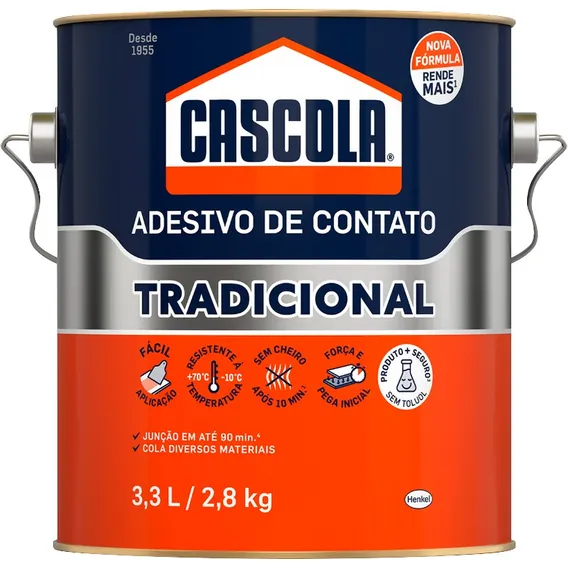 Cola Adesivo De Contato Sem Toluol 2,8kg Tradicional Cascola Foto 1
