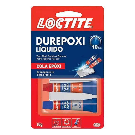 Cola Adesivo Durepoxi Líquido Epóxi Transparente Extra Forte Loctite 16g Foto 1