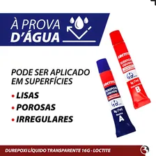 Cola Adesivo Durepoxi Líquido Epóxi Transparente Extra Forte Loctite 16g Foto mini 4