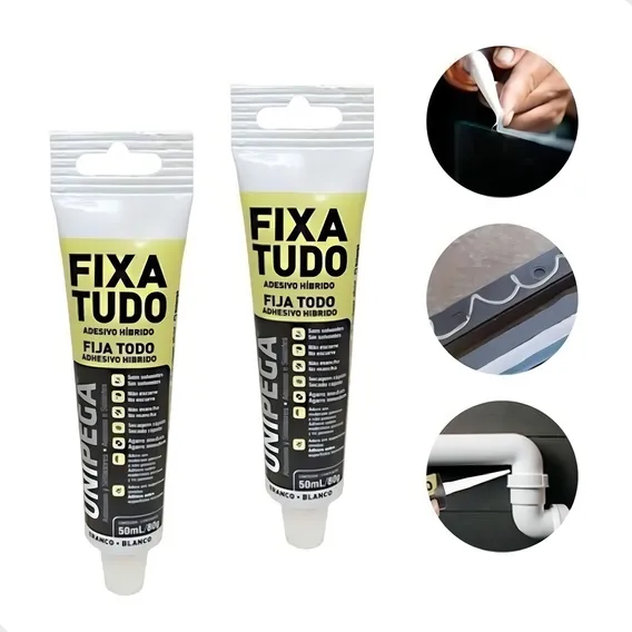 Cola Adesivo Fixa Tudo Branco 50ml 2 Uni Bisnaga Plastica Foto 1