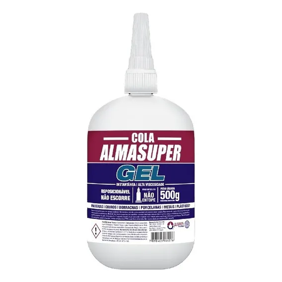 Cola Adesivo Instantâneo Gel Alta Viscosidade Almasuper 500g Almata Foto 1