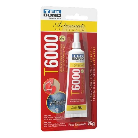 Cola Adesivo Permanente T6000 Tek Bond Artesanato Universal Foto 1