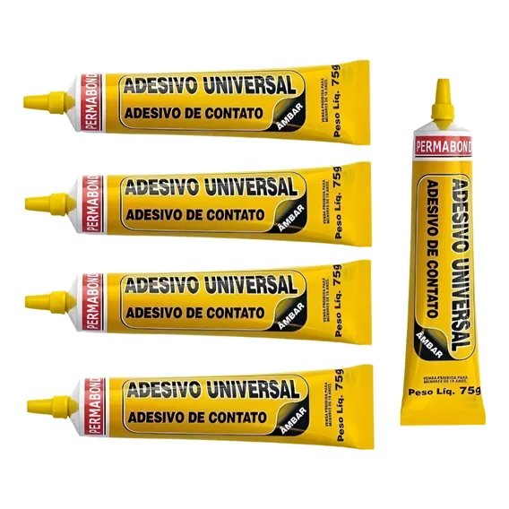 Cola Cola Contato Permabond Cola Universal 75gr de 75g - Kit de 5 unidades - Âmbar Foto 1