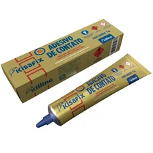 Cola De Contato Bisnaga 75g Kisafix Couro Borracha Sapateiro Cor Amarelo Foto  mini 1