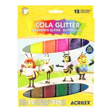 Cola Glitter Acrilex Cola Glitter 12 Cores Foto mini 1