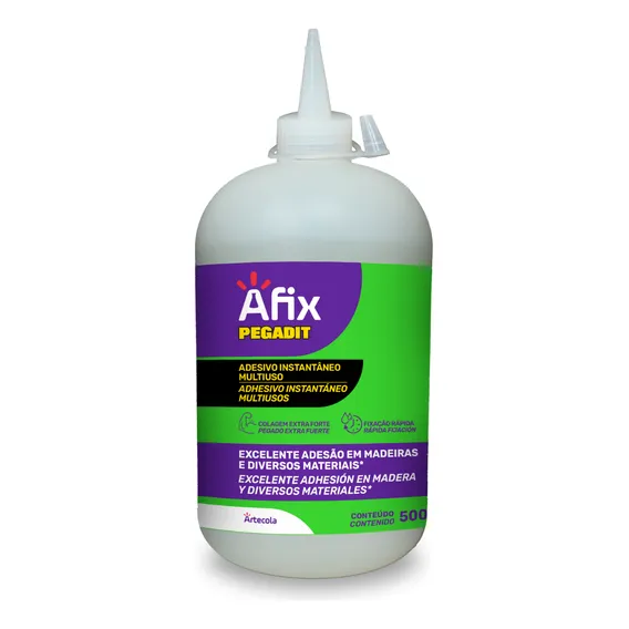 Cola Instantânea Secagem Rápida 500g Super Cola Afix Foto 1