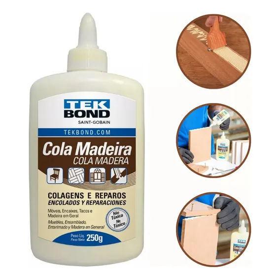 Cola Madeira M贸veis Encaixes Artesanato 250g Tekbond Cor Levemente Amarelado Foto 1