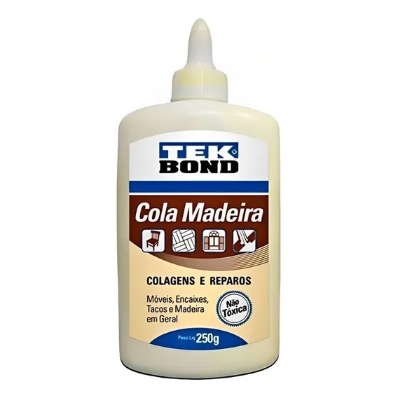 Cola Para Madeira MDF Tek Bond 250gr Colagens E Reparos Foto 1