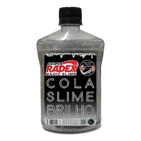Cola Para Slime Glitter Radex 500g Cor Prata Foto 1