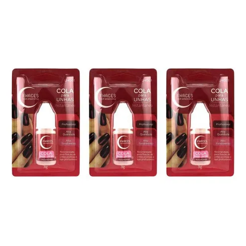 Cola Para Unhas Fhaces 3g - Kit Com 3un Foto 1