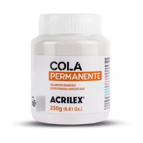 Cola Permanente Acrilex de 250g - Branco Foto 1