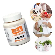 Cola Permanente Acrilex de 250g - Branco Foto mini 2