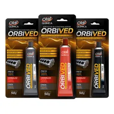 Cola Silicone Cinza Alta Temperatura Orbived 50g Caixa 12un Foto mini  3
