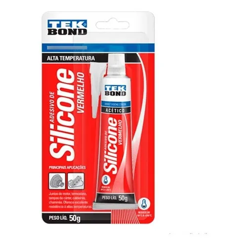 Cola SILICONE Tekbond Alta Temperatura - Vermelho Foto 1