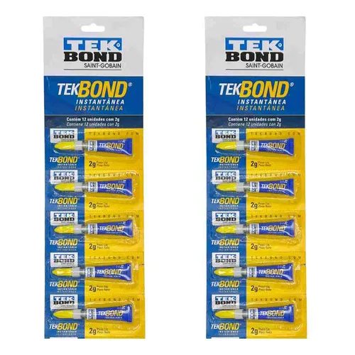 Cola Tek Bond Instantânea 2g Super Bond Cartela Com 10un Foto 1