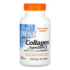 Colágeno Collagen Types 1 E 3 Doctor's Best® 1000mg 180 Tabs Sabor Sem Sabor Foto mini 3