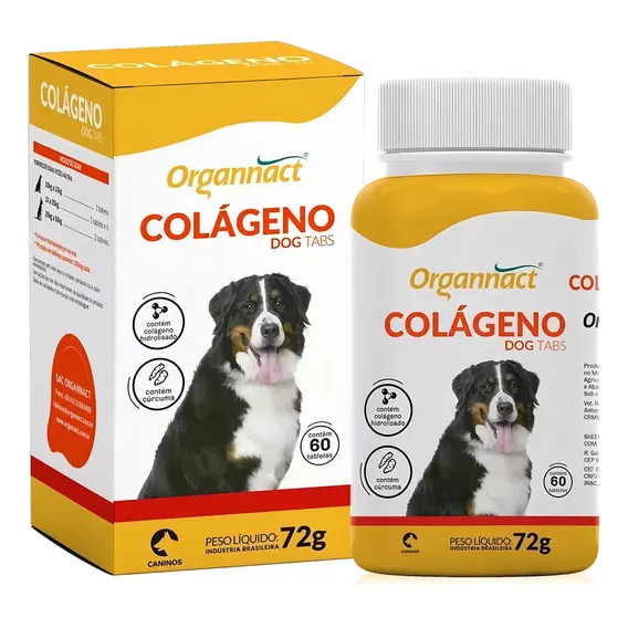Colágeno Dog Tabs 72g (60 Tabletes) Organnact Foto 1