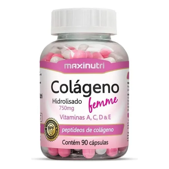 Colágeno Hidrolisado Femme - 90 Cápsulas - Maxinutri Foto 1