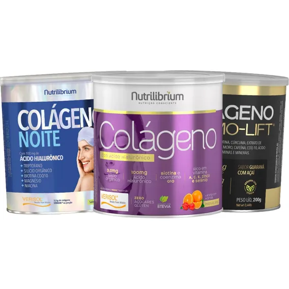 Colágeno Noite + Colágeno Dia + Colágeno Thermo Lift 200g Sabor Variado Foto 1