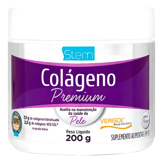 Colágeno Premium Em Pó 200g Stem Novalatina Pó Pêssego Foto 1
