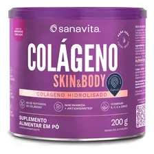 Colágeno Skin Sanavita Morango Com Açaí 200g Foto  mini 1