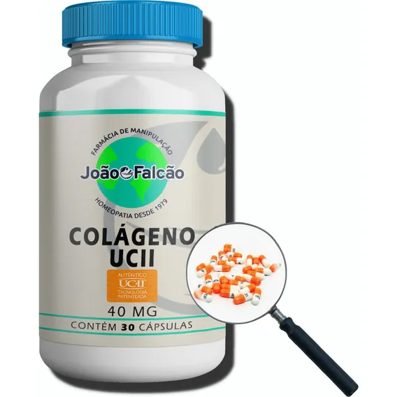 Colágeno Ucii® Selo Autenticidade (tipo 2) 40mg 30 Cápsulas Sabor Natural Foto 1