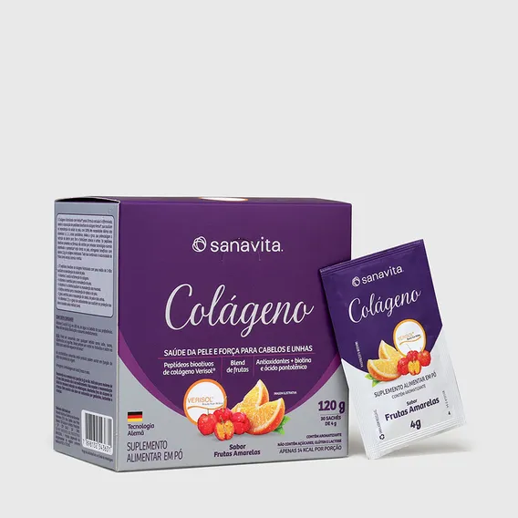 Colágeno Verisol 30 Sticke De 4g Frutas Amarelas - Sanavita Foto 1