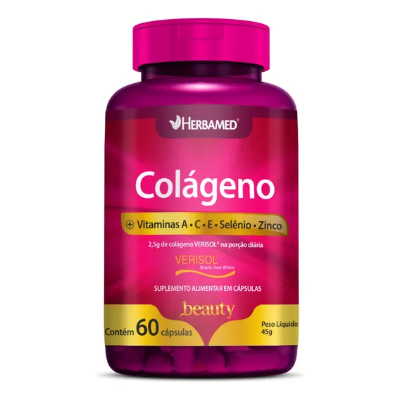 Colágeno Verisol Vitaminas E Minerais Herbamed 60 Caps Foto 1