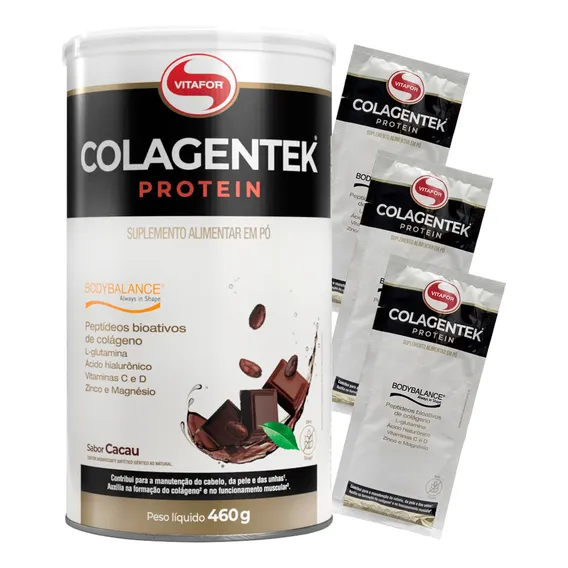 Colagentek Protein Bodybalance Vitafor 460g Cacau Compre E G Foto 1