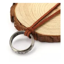 Colar Anel Nathan Drake Uncharted 4 Jogo Couro Gamer Cosplay Cor Prata Foto mini  3