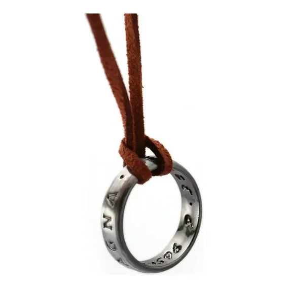 Colar Anel Nathan Drake Uncharted 4 Jogo Couro Gamer Cosplay Cor Prata Foto 1