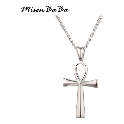 Colar Ankh Cruz Ansata Olho Hórus Chave Vida Maçonaria Cor Prateado Foto 1