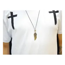 Colar Asa De Anjo Gospel Ouro Velho Regulável Foto mini 3